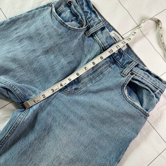 Abercrombie & Fitch Jeans Womens 28 Short Blue 90s Straight Ultra High Rise Slit - Picture 9 of 12